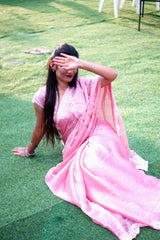Jawani Pink Cotton Saree