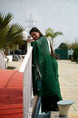 Holiday Green Saree