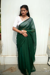 Holiday Green Saree
