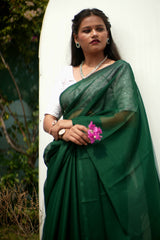 Holiday Green Saree