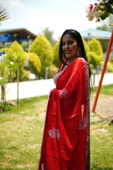 Greece Choo Saree in Red