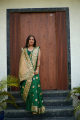 Takshila Silk Saree in Green