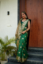 Takshila Silk Saree in Green