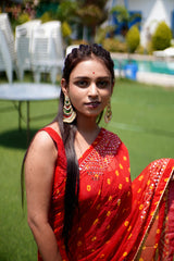 Sequence Glass Chiffon Saree