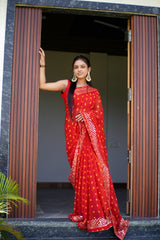 Sequence Glass Chiffon Saree