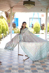 Digital Pari Satin Saree