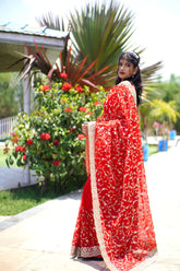 Reshmi Dupatta Heavy Work Saree