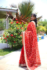 Reshmi Dupatta Heavy Work Saree