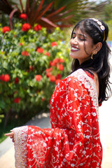 Reshmi Dupatta Heavy Work Saree