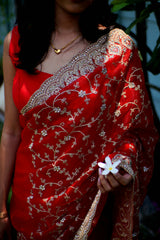 Reshmi Dupatta Heavy Work Saree