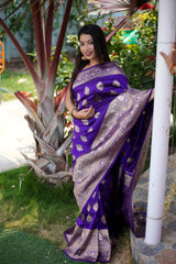 Banarasi Silk Saree in Purple
