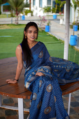 Chunri Print Dola Silk Saree