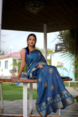 Chunri Print Dola Silk Saree