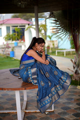 Chunri Print Dola Silk Saree