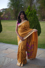 Paithani Silk Saree in Yellow