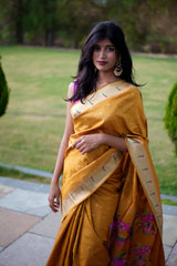 Paithani Silk Saree in Yellow