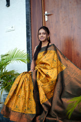 Kanjivaram Silk Saree in Yellow