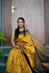 Kanjivaram Silk Saree in Yellow
