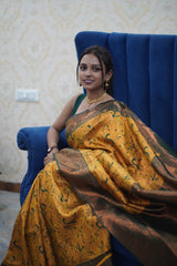 Kanjivaram Silk Saree in Yellow