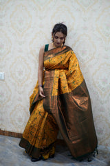 Kanjivaram Silk Saree in Yellow
