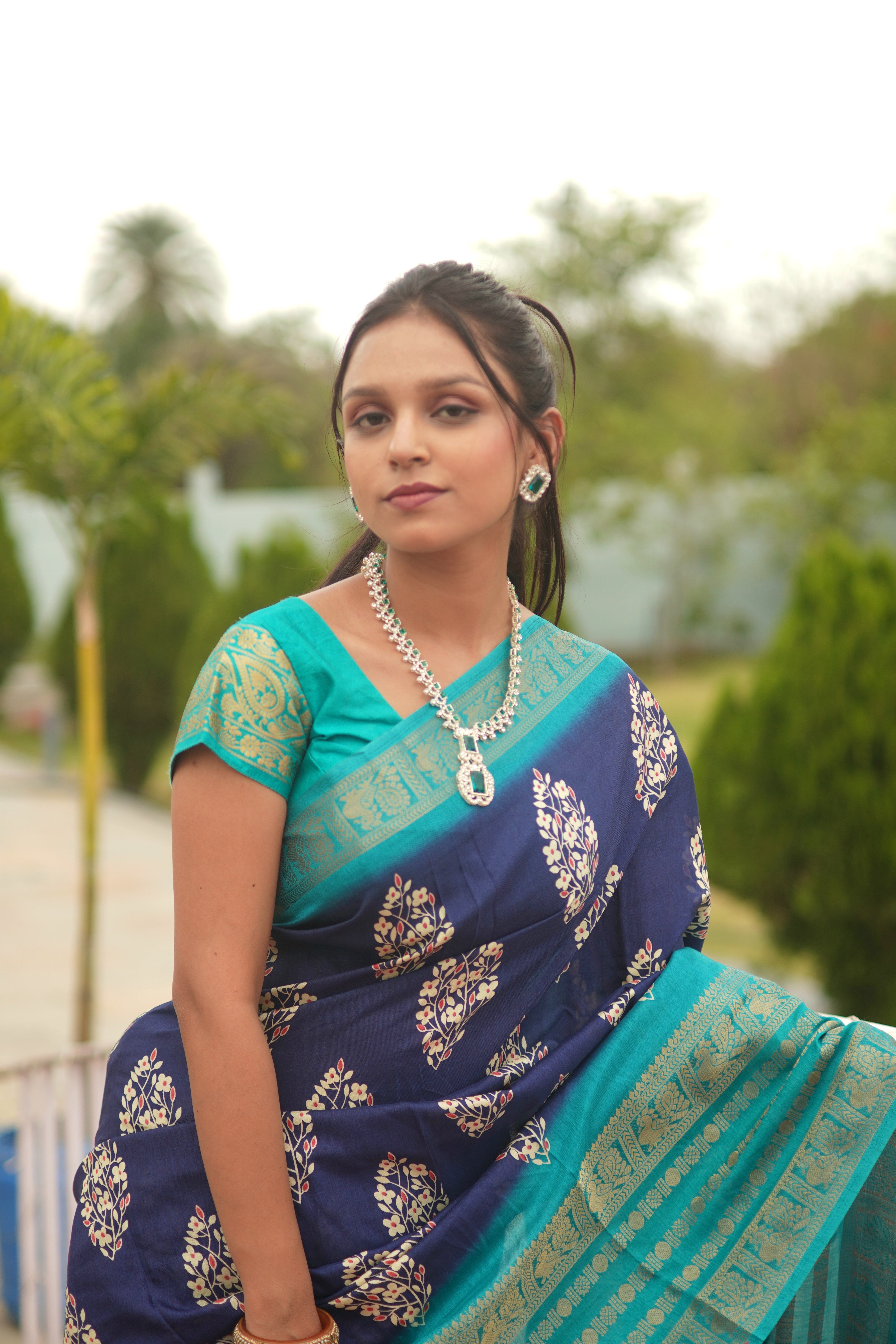 Art Silk Saree in Blue