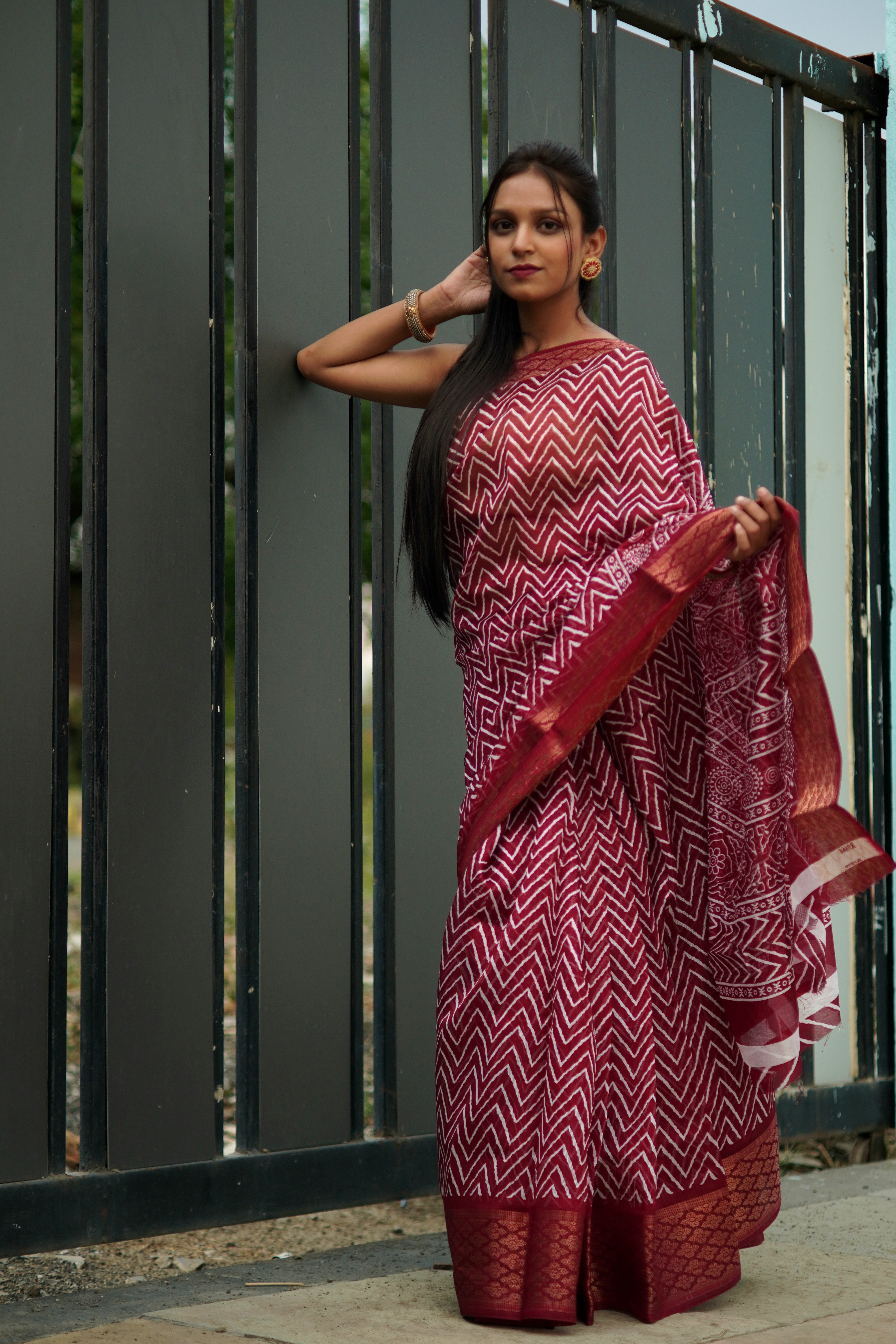 Lehariya Cotton Saree