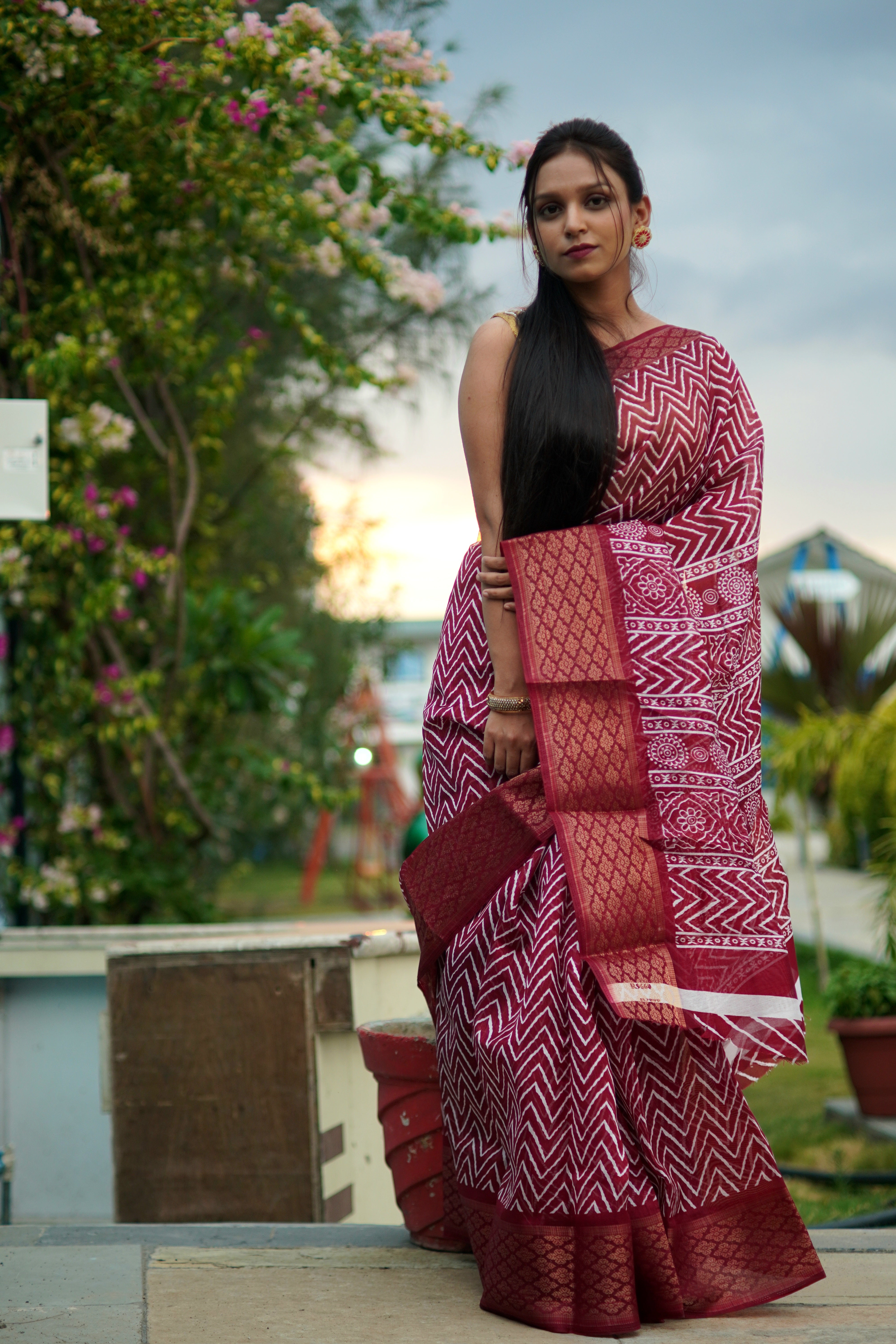 Lehariya Cotton Saree
