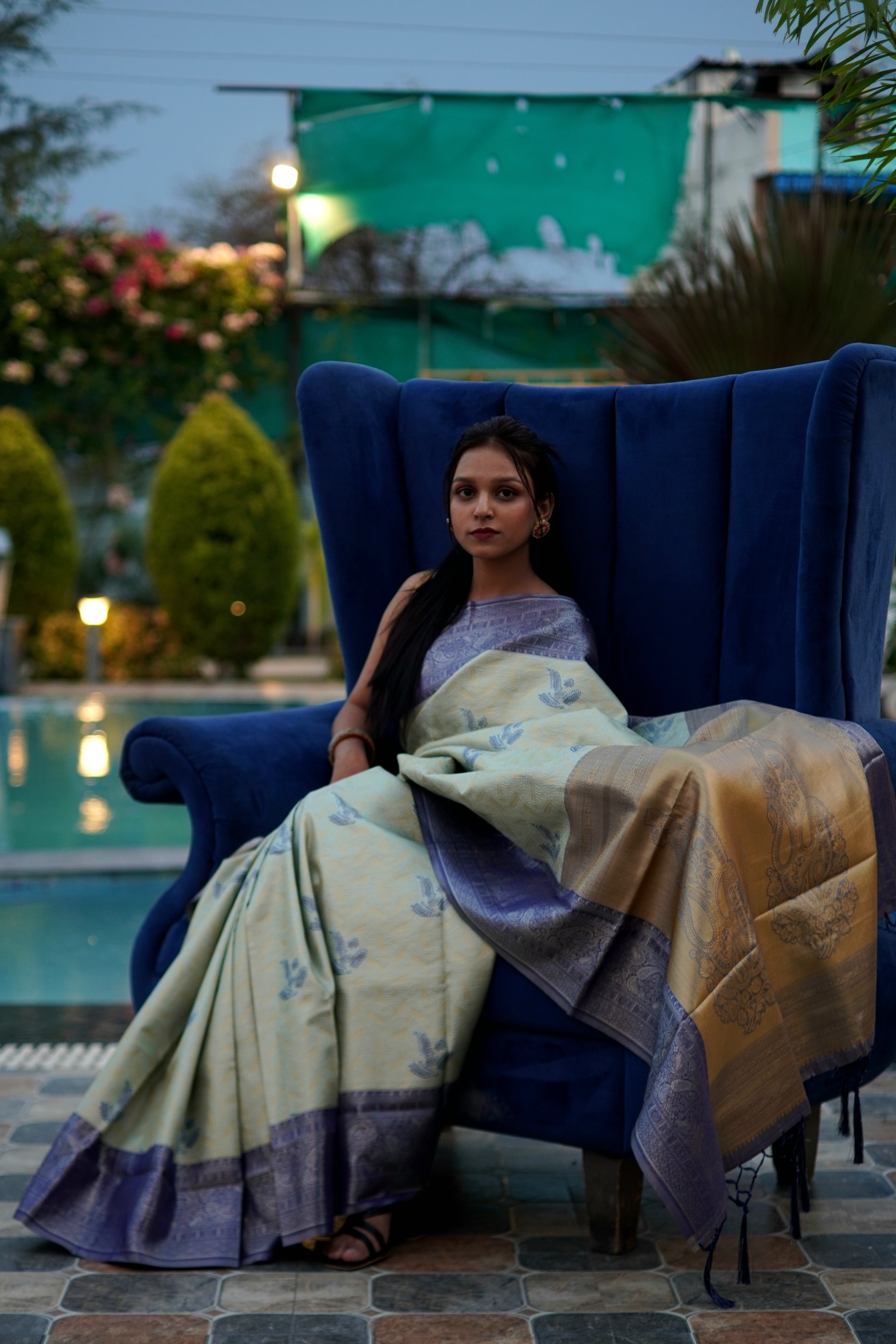 Premium Kanjivaram Silk Saree in Pista Green