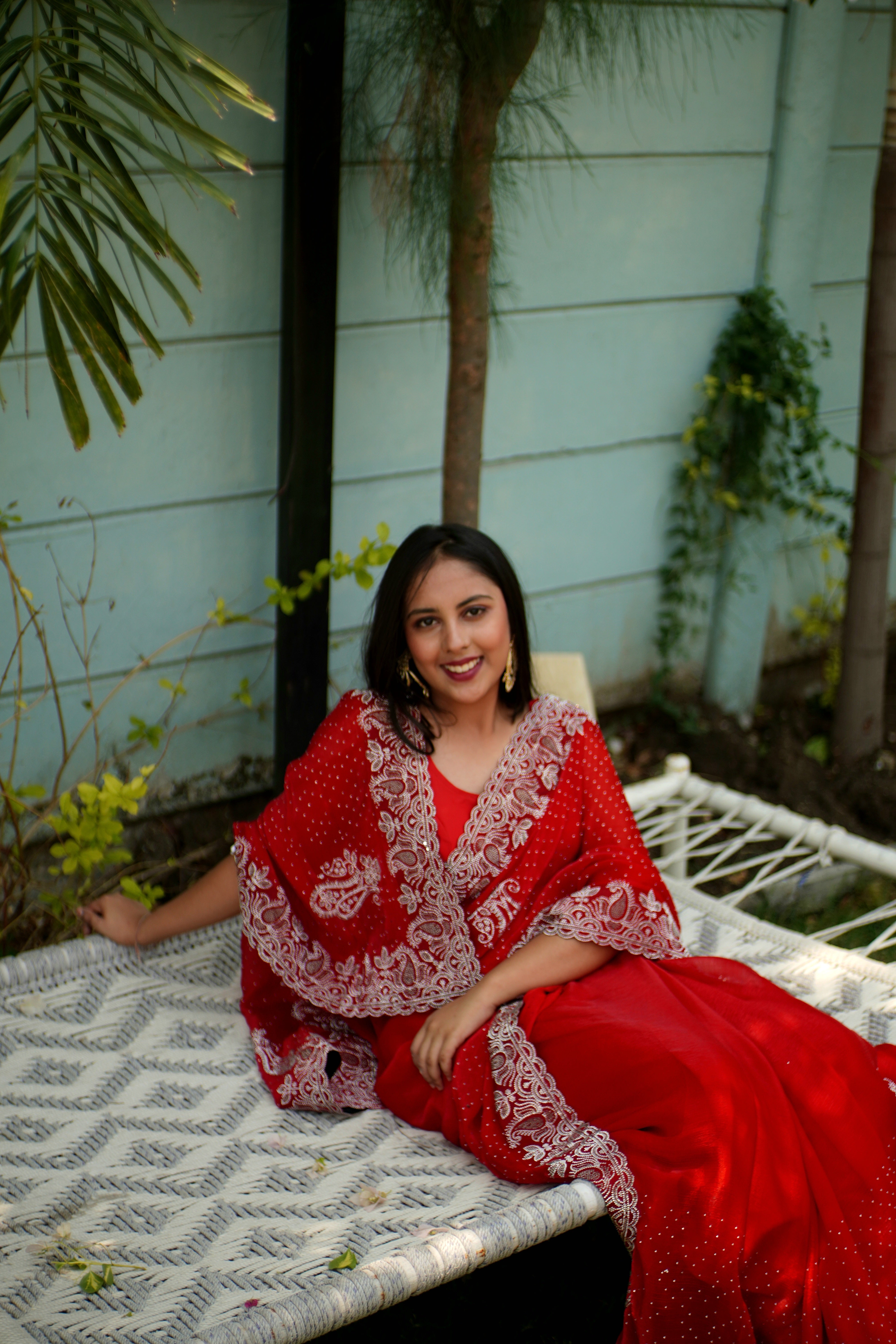 Greece Choo Saree in Red
