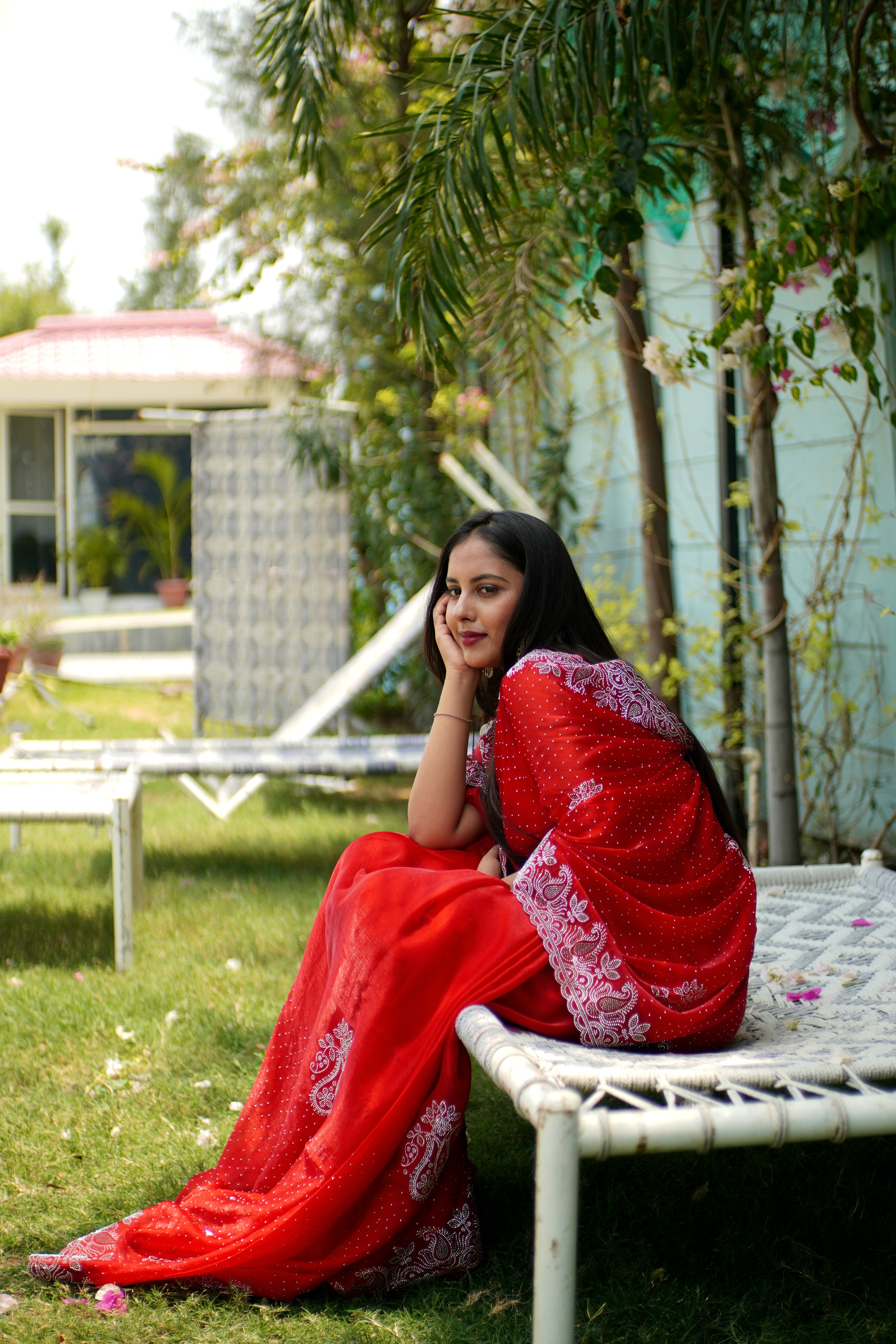 Greece Choo Saree in Red