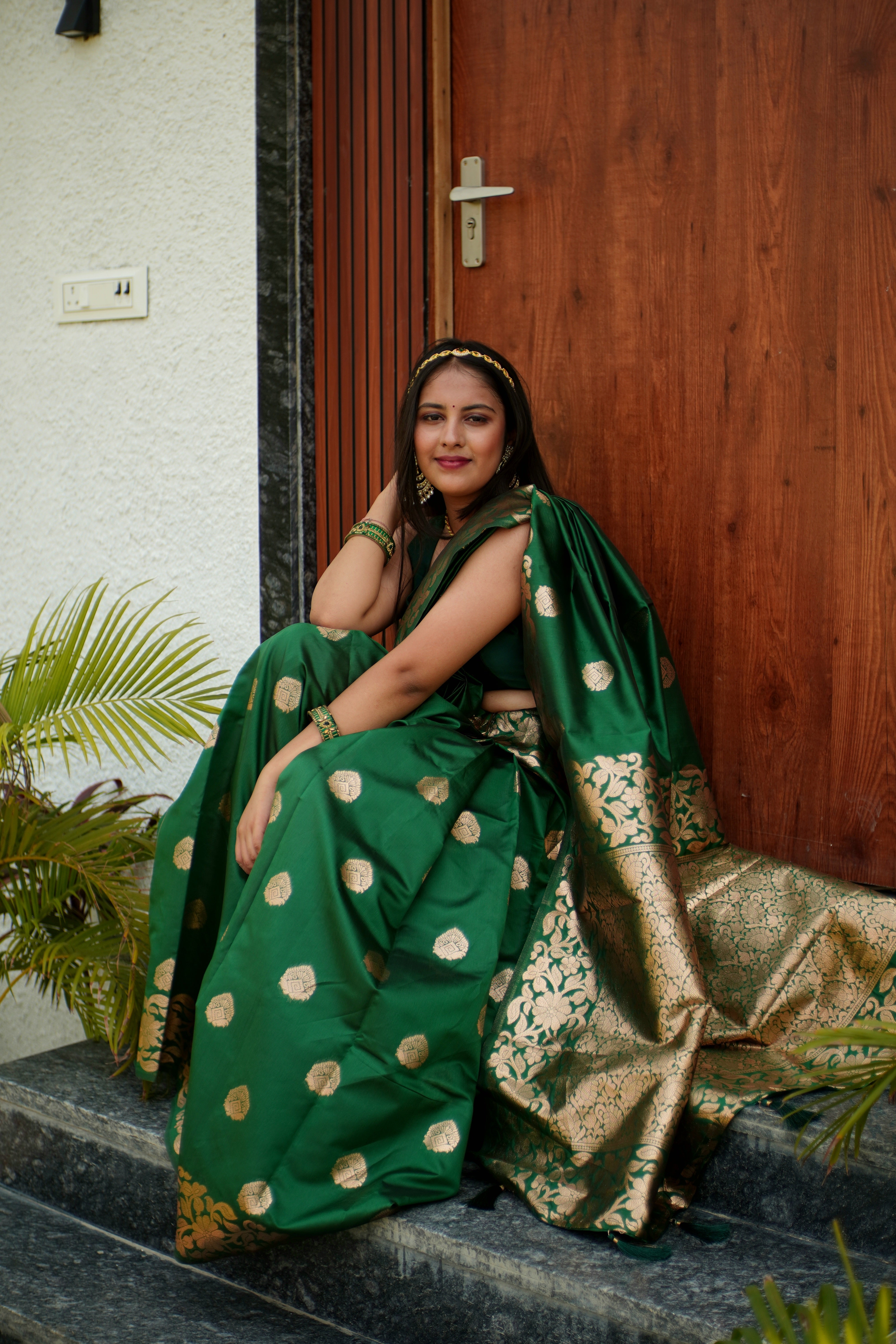 Takshila Silk Saree in Green
