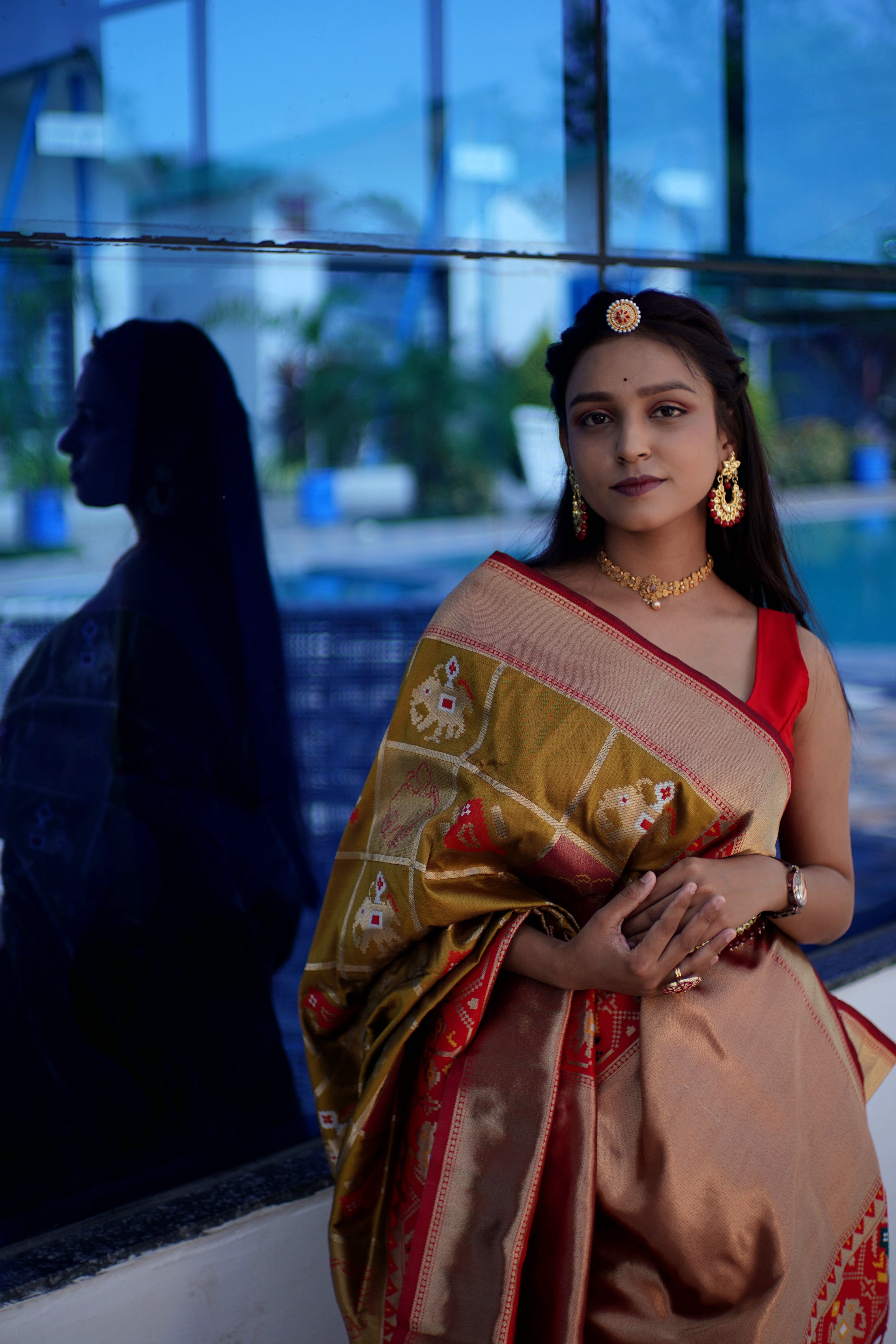 Golden Patola Silk Saree