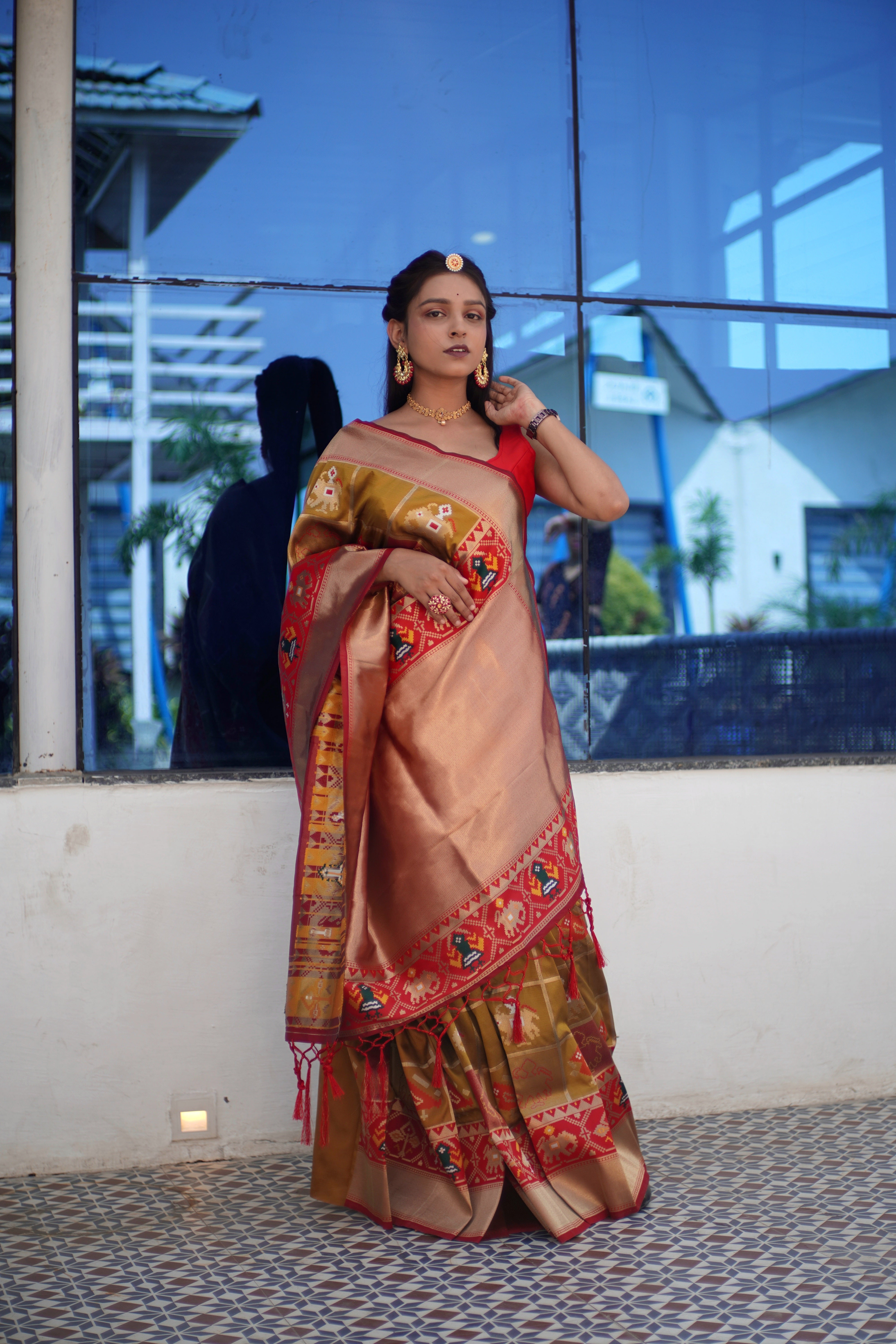 Golden Patola Silk Saree