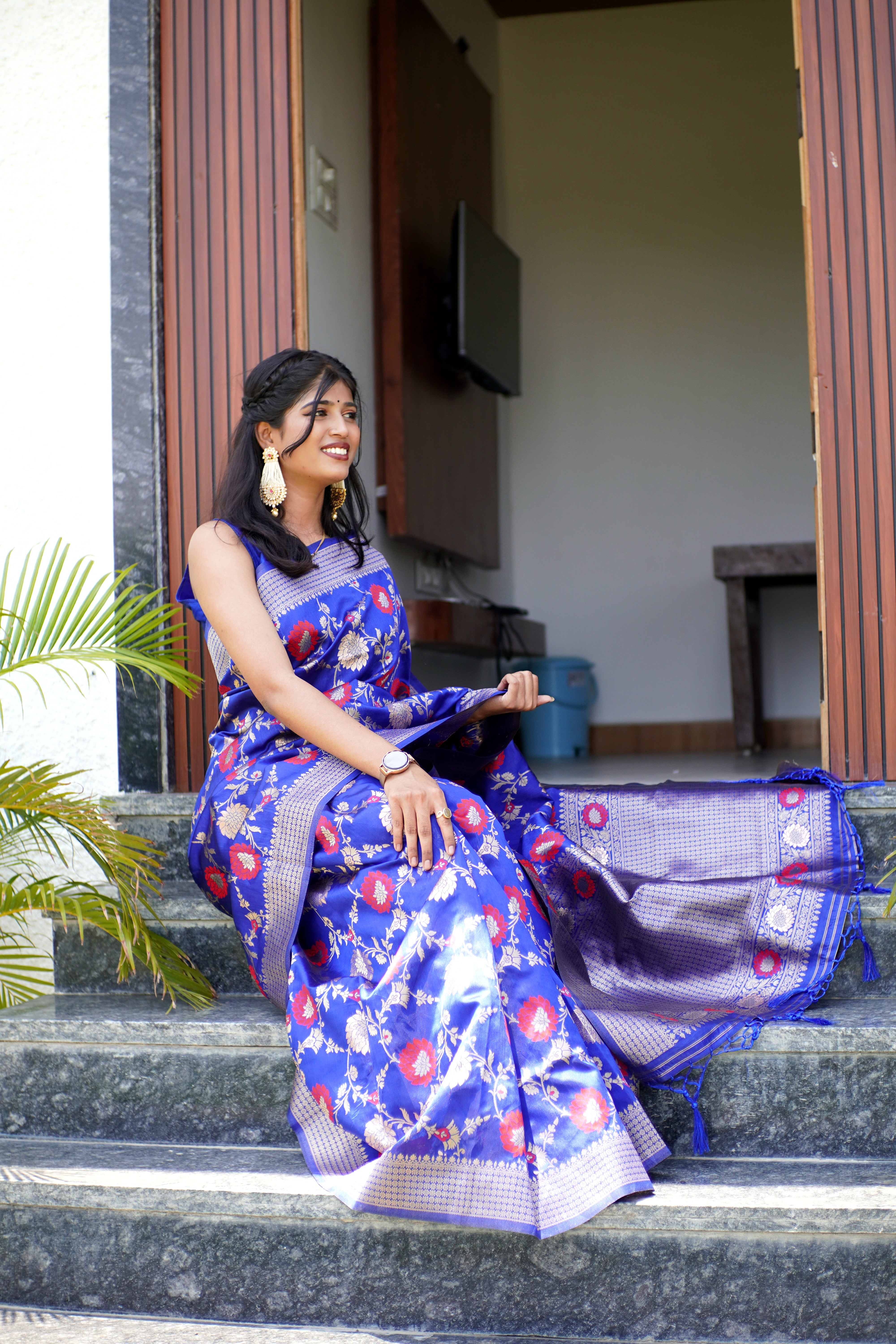 Banarasi Silk Saree in Blue