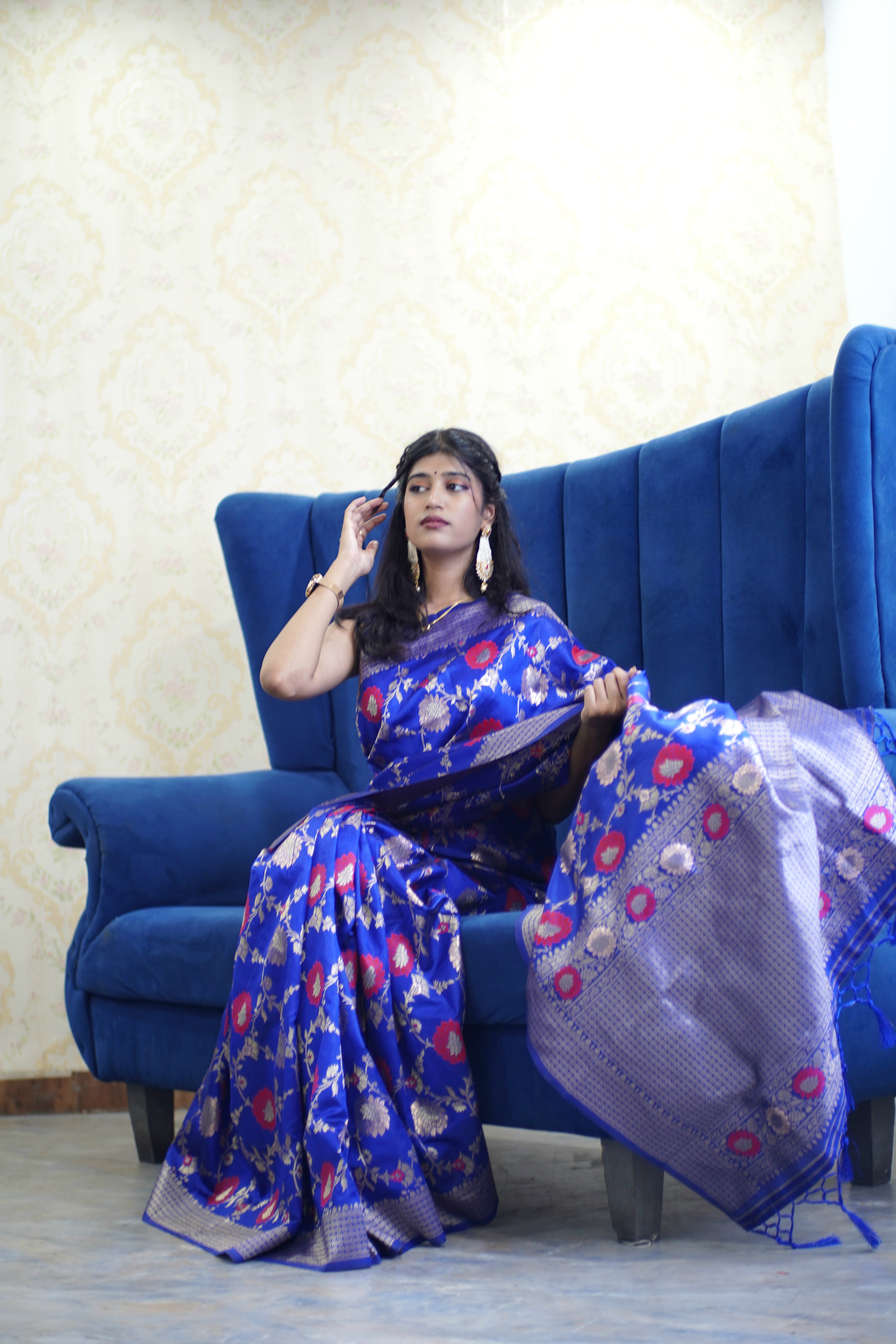 Banarasi Silk Saree in Blue
