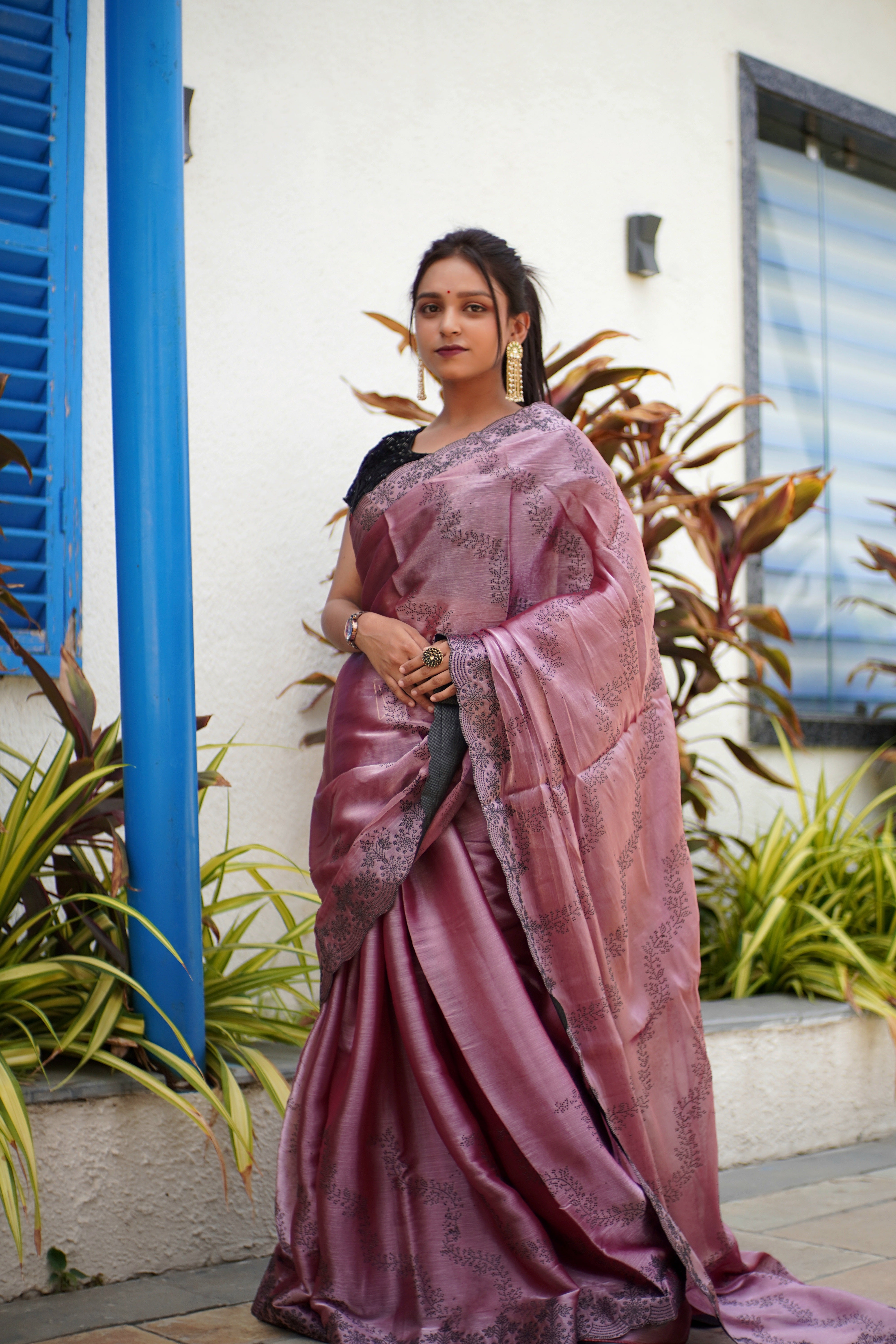 Black Stone Saree