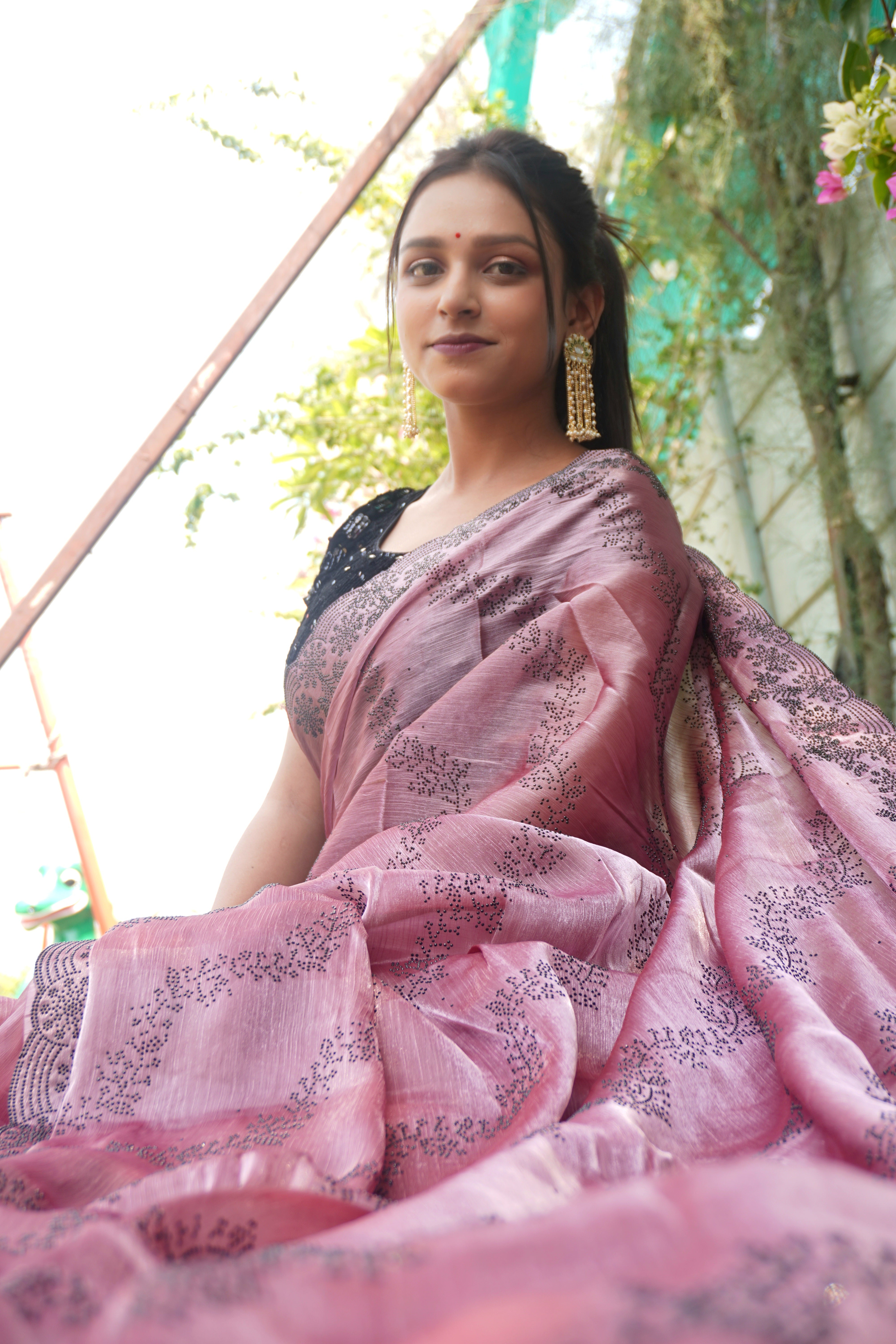 Black Stone Saree