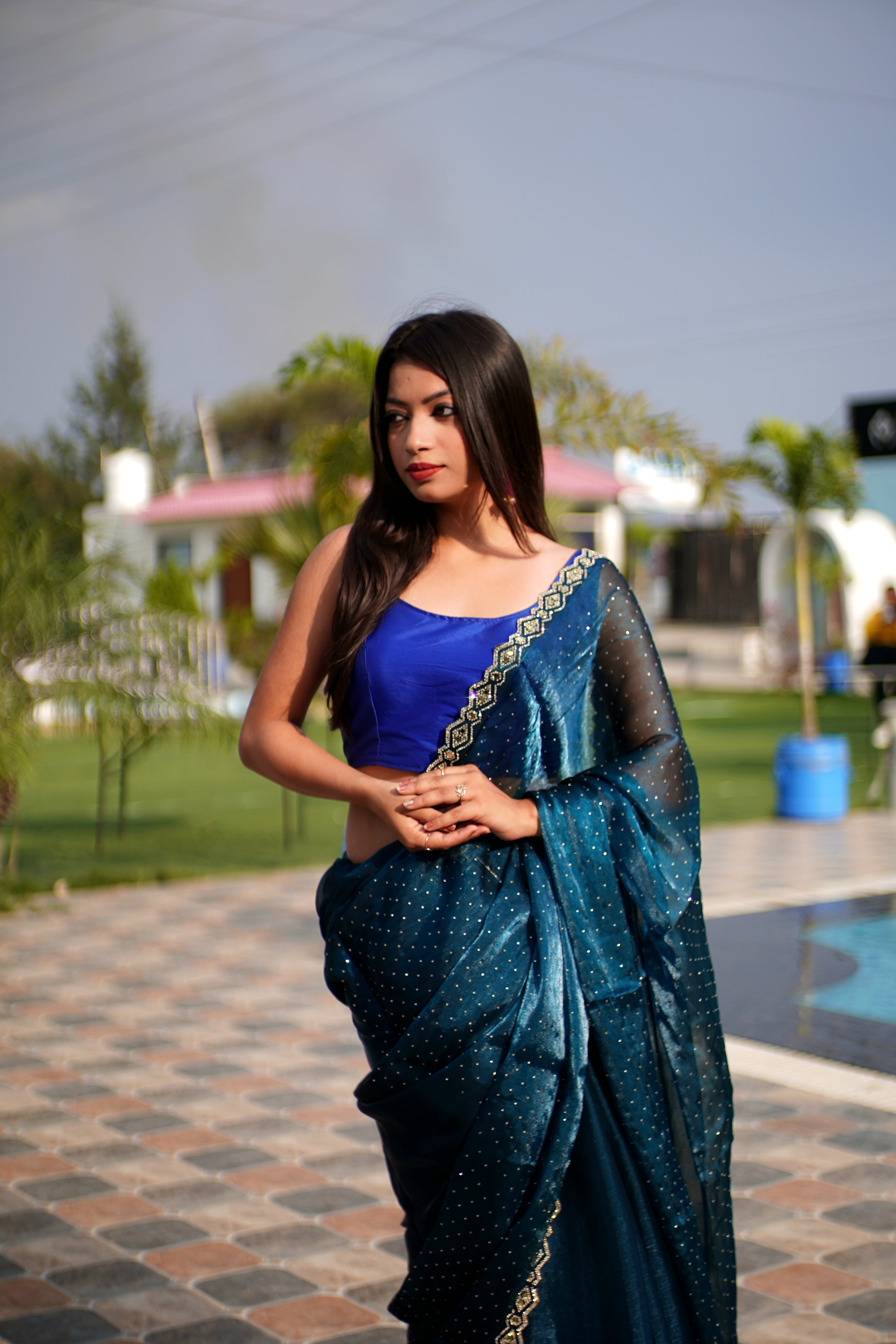 Jimmy Choo Saree in Blue