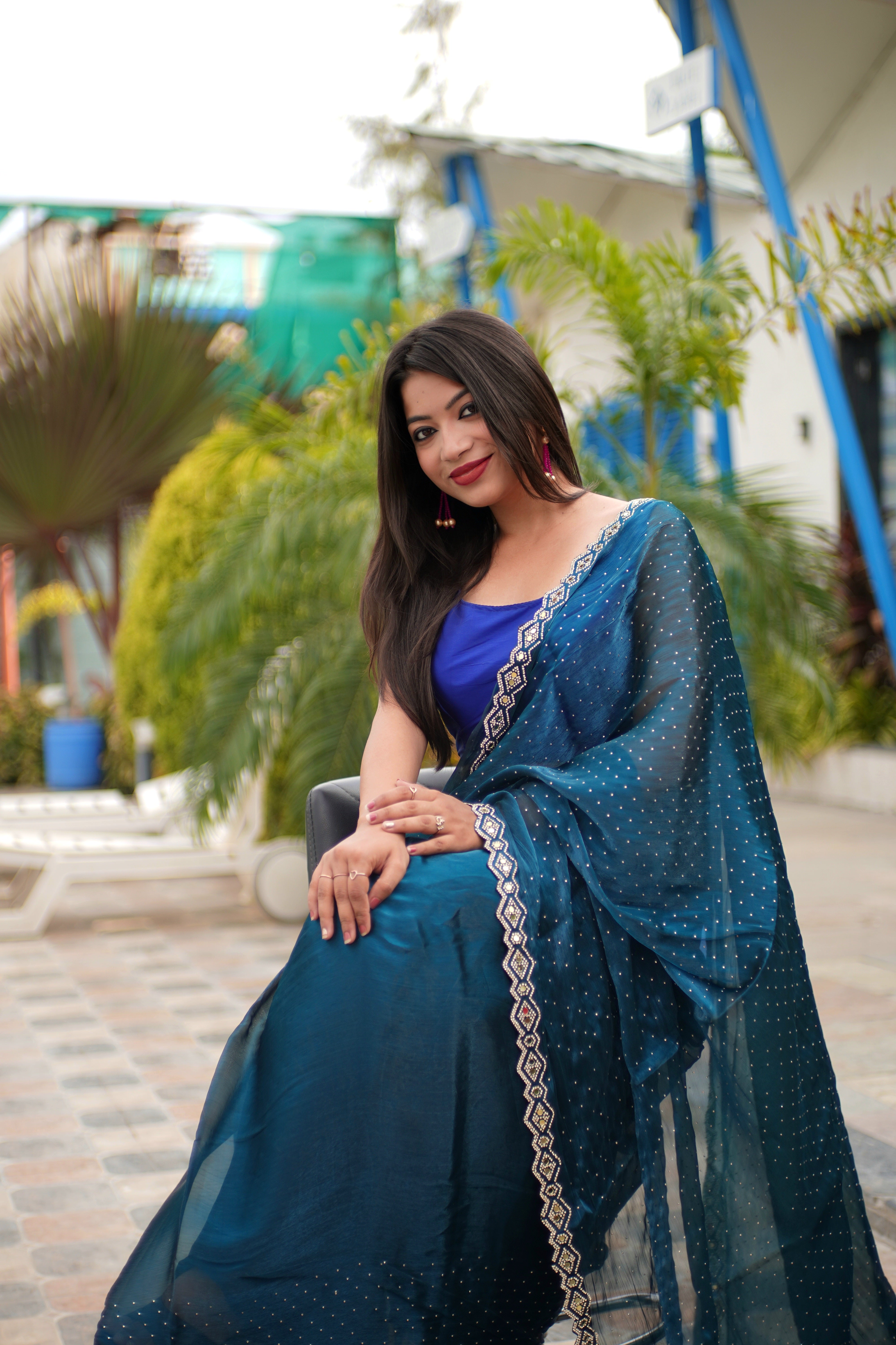 Jimmy Choo Saree in Blue