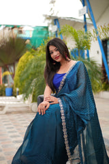 Jimmy Choo Saree in Blue