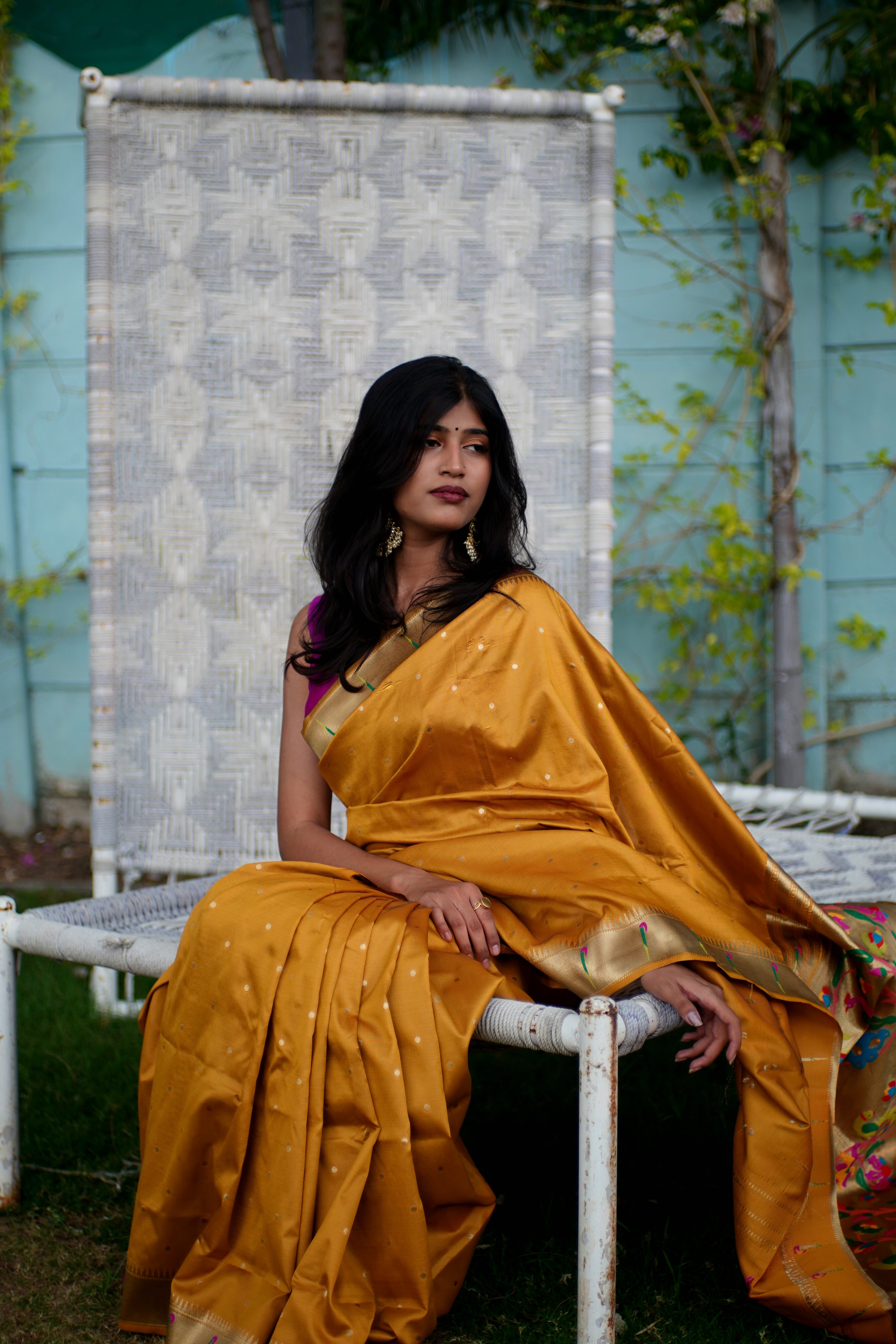 Paithani Silk Saree in Yellow