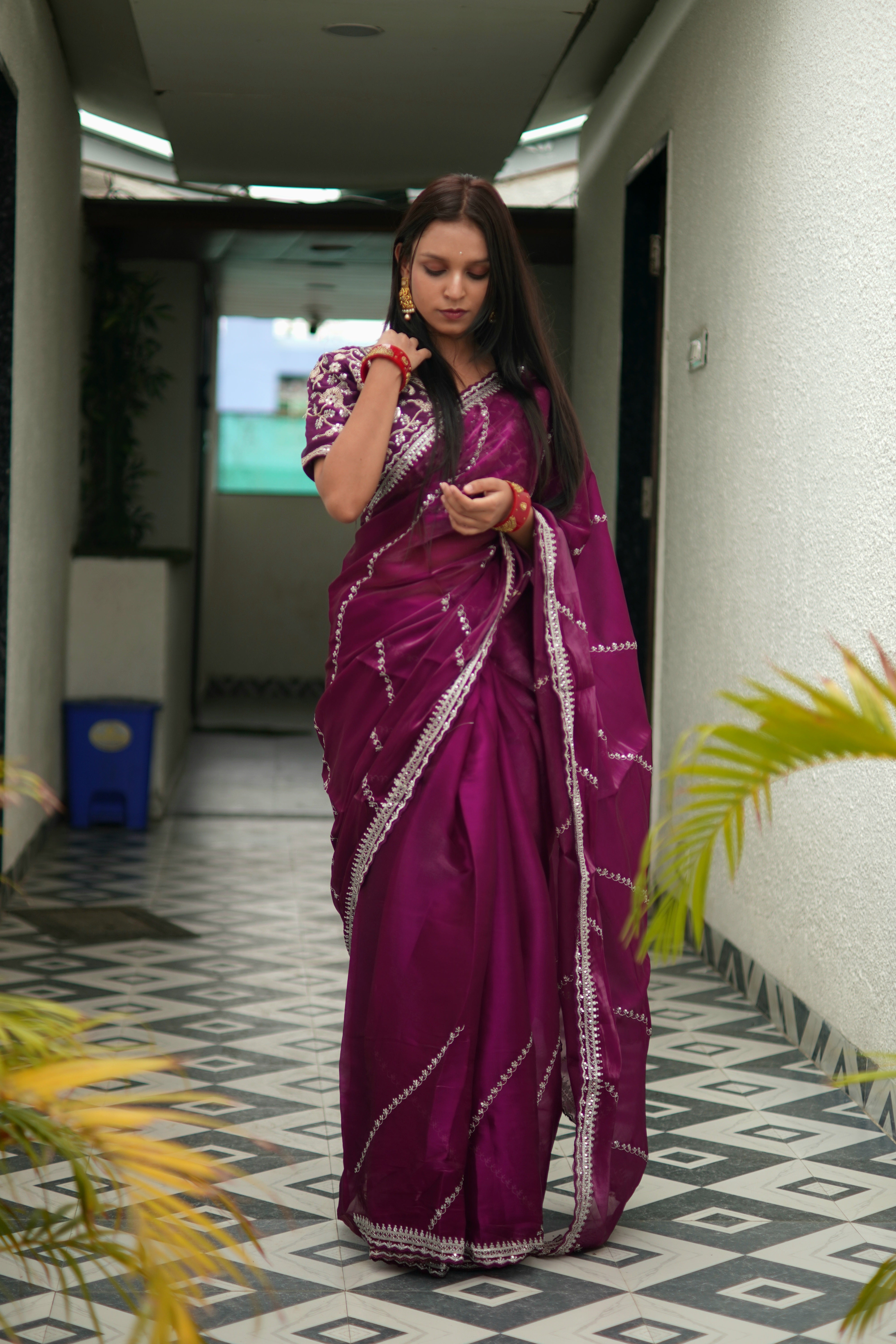 Jeniffer Mix Satin Saree